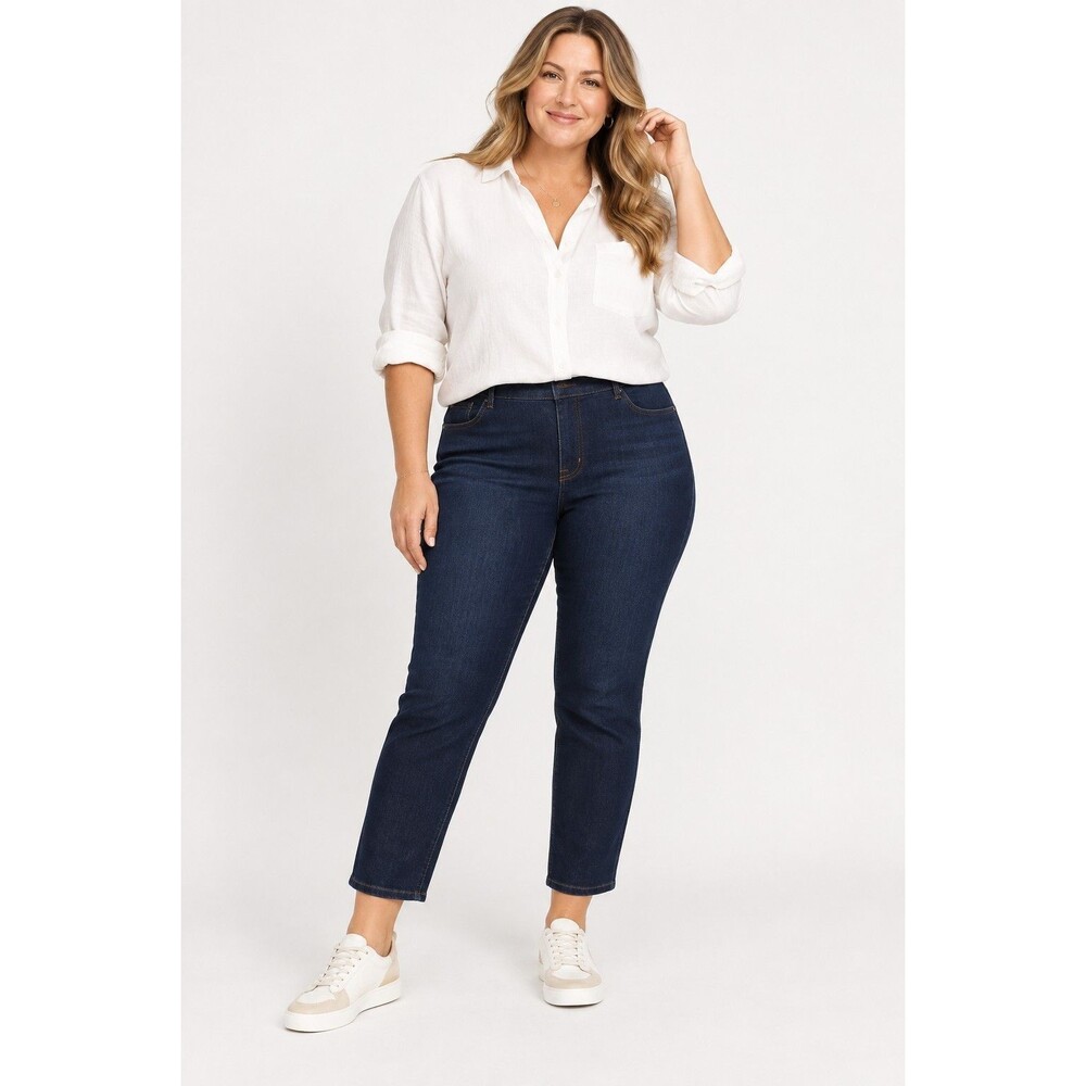 NWT SPANX Sculpt ReDefine Ankle Slim Straight Jeans Women’s 18 Dark Indigo